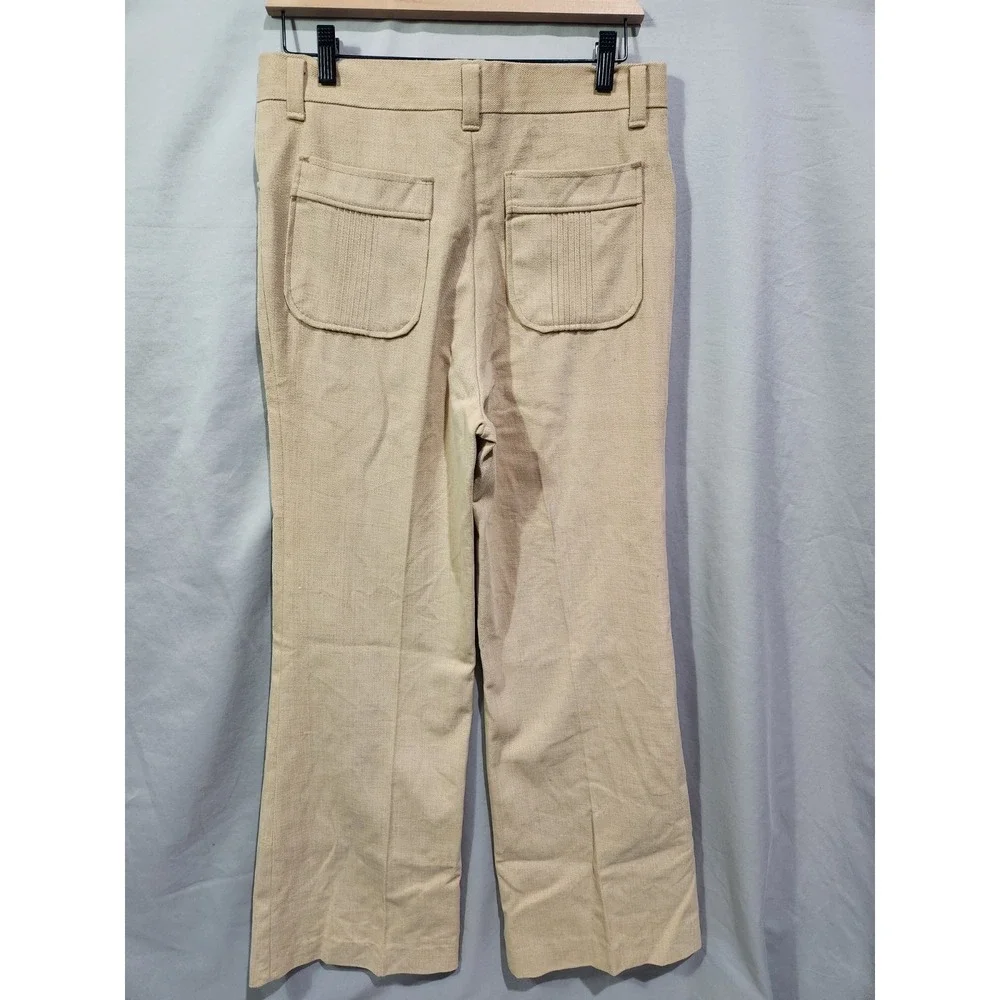 Tobias Kotzin‎ Pants Mens 30x30 Beige Vintage 70s Disco Flare Wide Leg USA